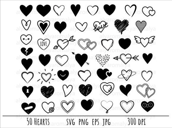Download Hearts Clip Art Outline Svg - Line Collection