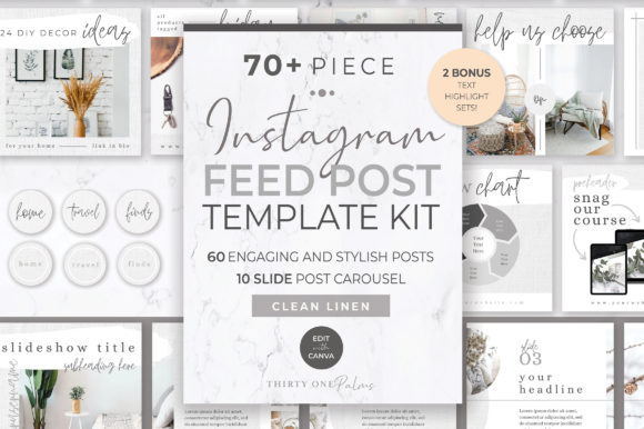 Download Instagram Feed Post Kit | Linen - Line Collection