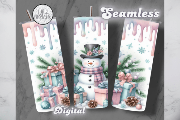 Download Pastel Snowman Christmas Tumbler Wrap - Snowman Collection