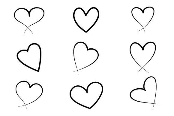 Download Set of Hearts Outline Vector Illustratio - Line Collection