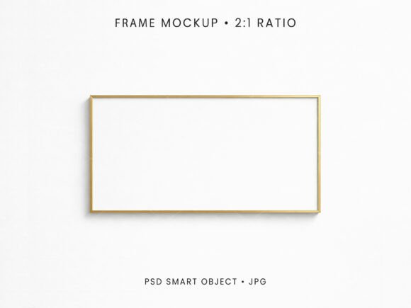 Download 2:1 Thin Gold Frame Mockup PSD JPG - Jpg Collection