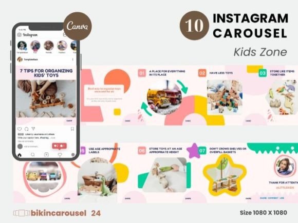 Download Kids Zone Instagram Carousel Canva - Instagram Collection