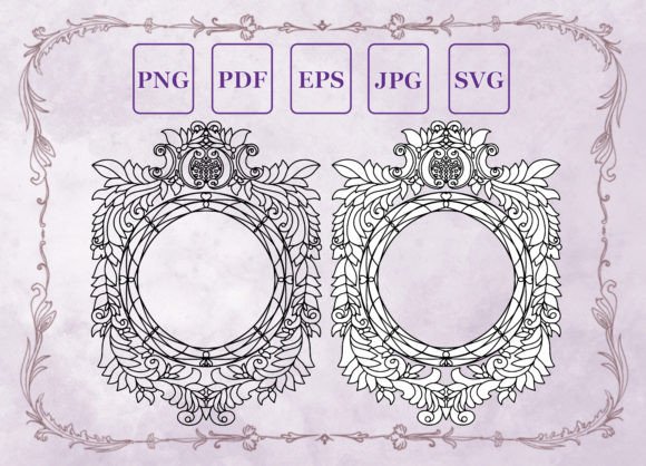 Download Vector Floral Monogram Frame  Linear - Line Collection