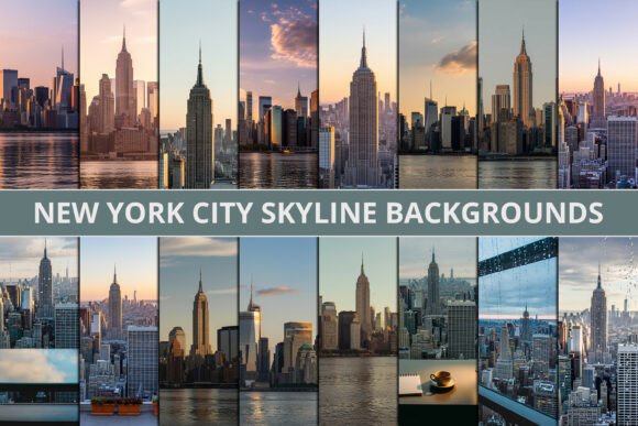 Download New York City Skyline Background Bundle - Line Collection