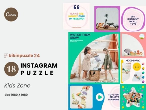 Download Kids Zone Instagram Puzzle Canva - Instagram Collection