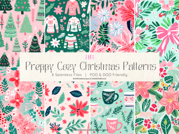Download Preppy Pastel Christmas Seamless Pattern - Pastel christmas Collection