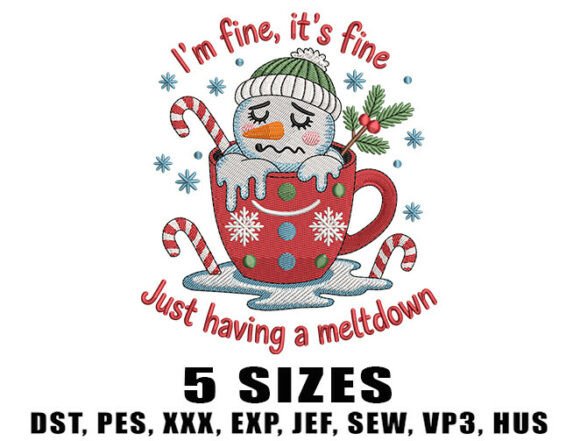 Download Snowman Hot Cocoa Embroidery Design - Snowman Collection