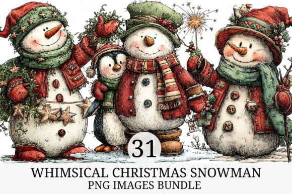 Download Whimsical Christmas Snowman PNG - Snowman Collection