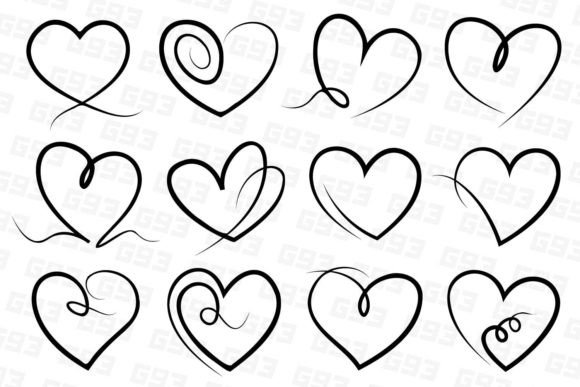 Download Line Art Hearts - Line Collection