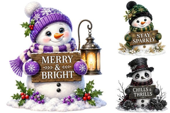 Download Snowman Christmas Sublimation Clipart - Snowman Collection