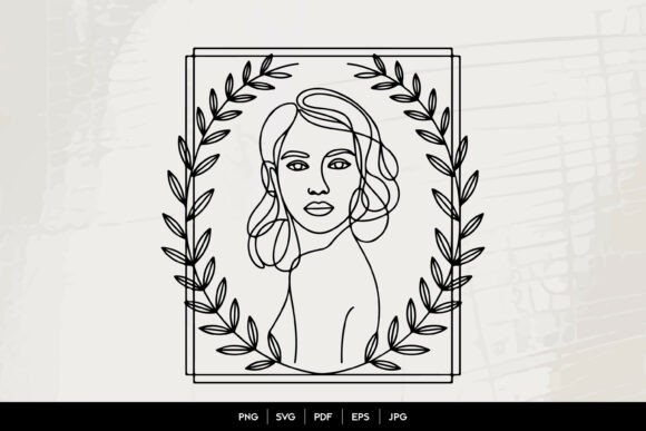 Download Woman Portrait Line Art Frame - Line Collection